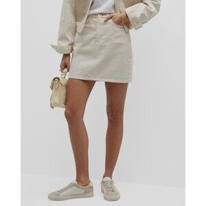 Triarchy women Ms. Cali Neutral Embellished Denim Mini Jean Skirt size 25 (0 XS)